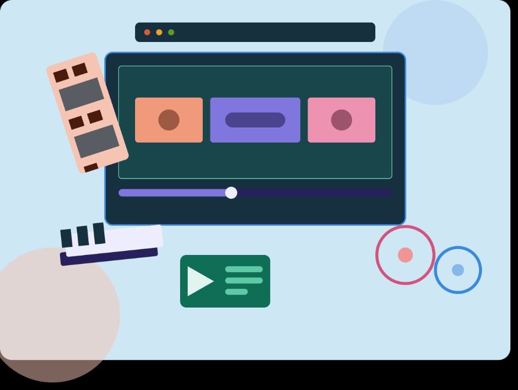 Video editing workspace illustration