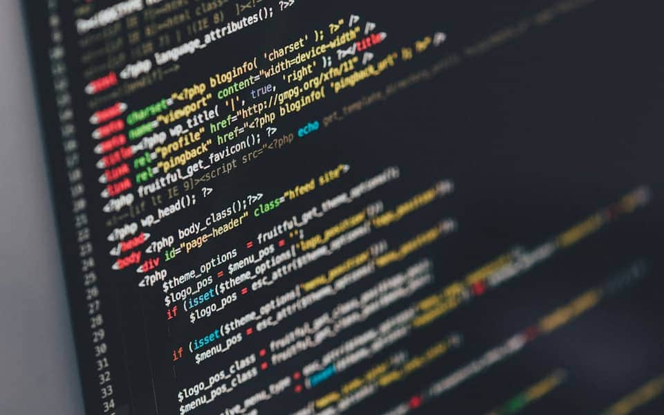 Code editor on a developer workstation