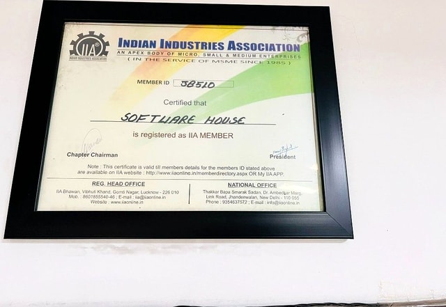 Indian Industries Association membership certificate